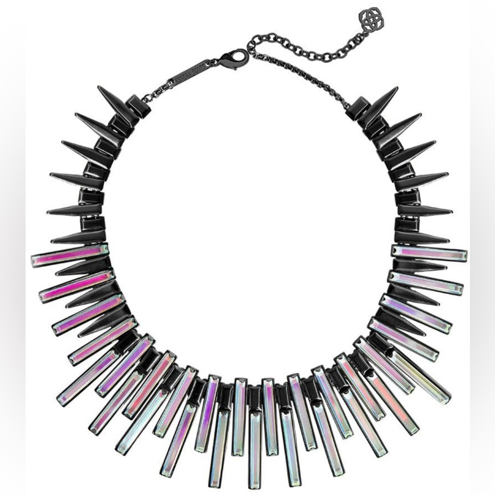 Kendra Scott Kaplan Necklace Gunmetal Dichroic